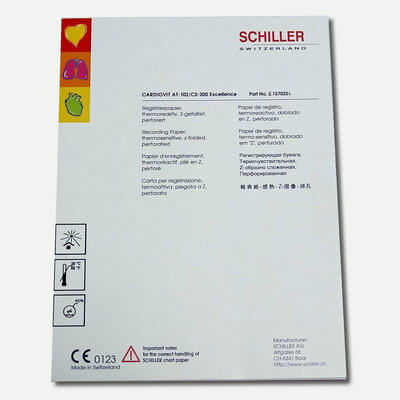 Schiller Thermal chart paper AT-102, AT-102 plus, AT-2 light, CS-200  Excellence - Medprozone US